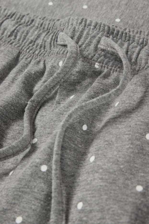 Femei - Pantaloni de pijama - cu buline - gri