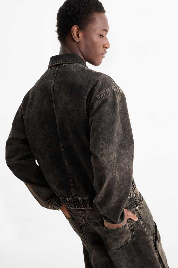 Bărbați - Jachetă din denim supradimensionată - denim-maro
