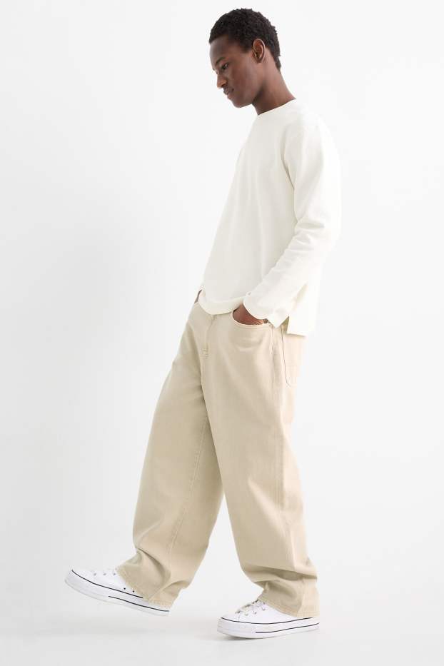 Bărbați - Pantaloni - baggy fit - taupe