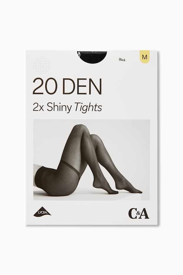 Femei - Multipack 2 perechi - dresuri - LYCRA® - 20 DEN - negru