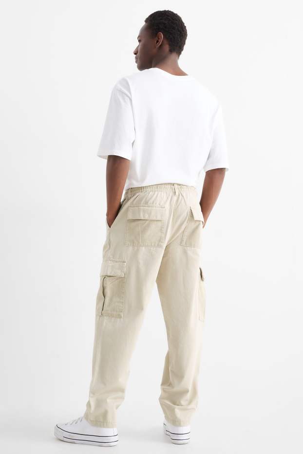 Bărbați - Pantaloni cargo - relaxed fit - bej