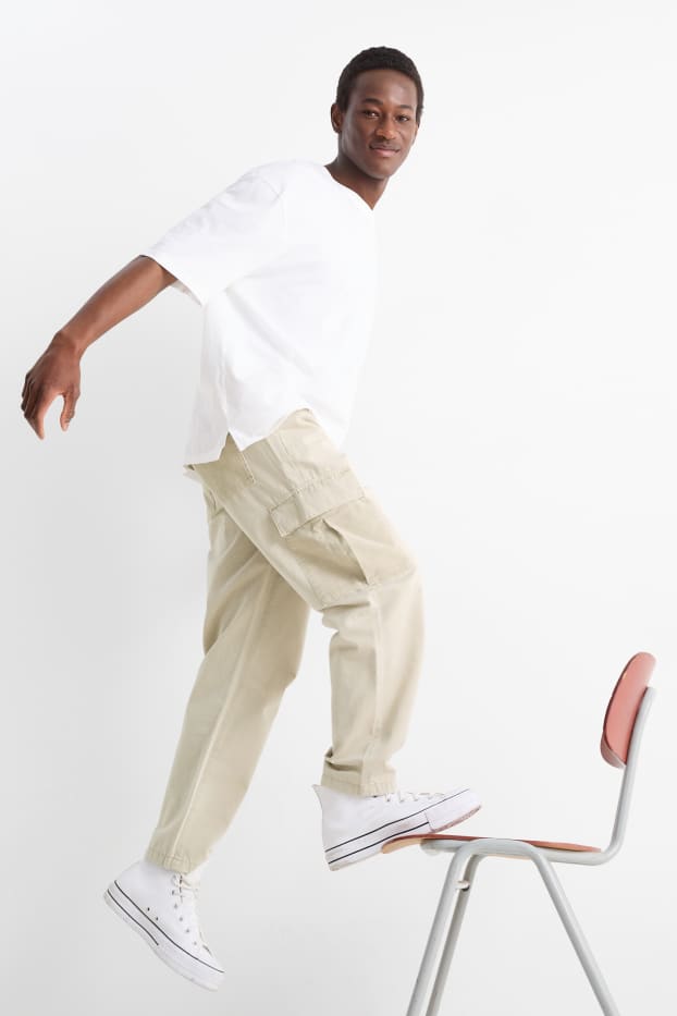 Bărbați - Pantaloni cargo - relaxed fit - bej