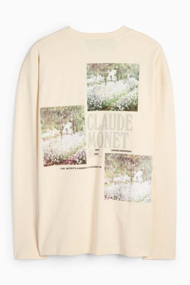Bărbați - Tricou cu mânecă lungă - Claude Monet - bej deschis