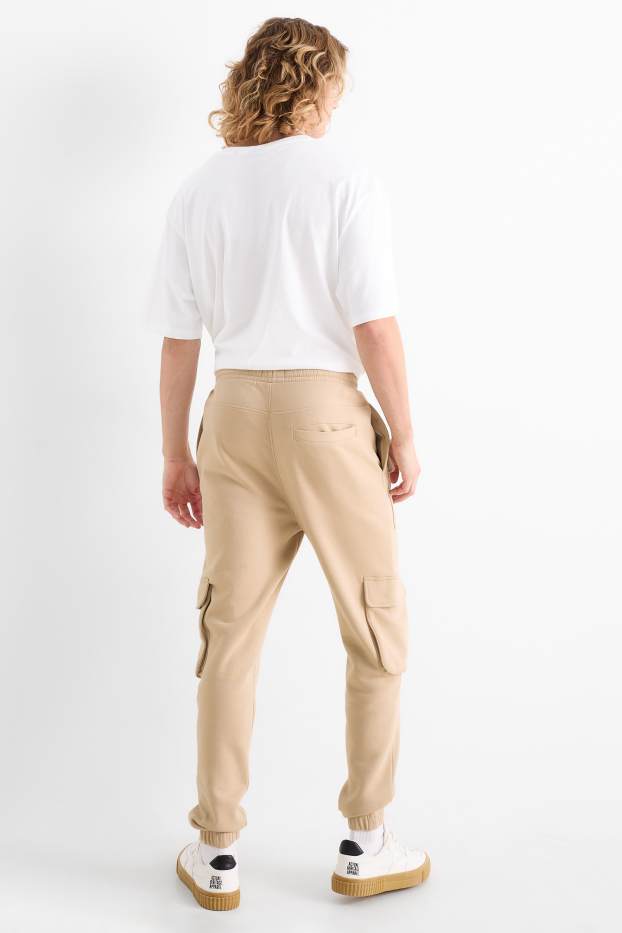 Bărbați - Pantaloni de trening cargo - bej