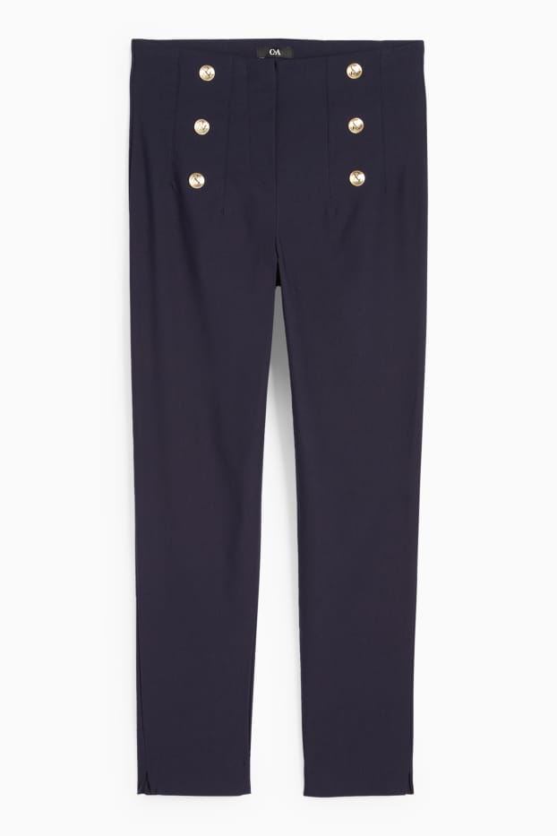 Femei - Pantaloni de stofă - talie înaltă - slim fit - albastru închis