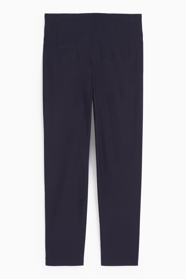 Femei - Pantaloni de stofă - talie înaltă - slim fit - albastru închis