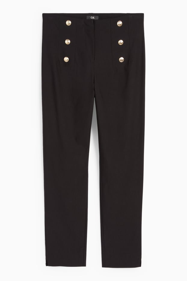 Femei - Pantaloni de stofă - talie înaltă - slim fit - negru