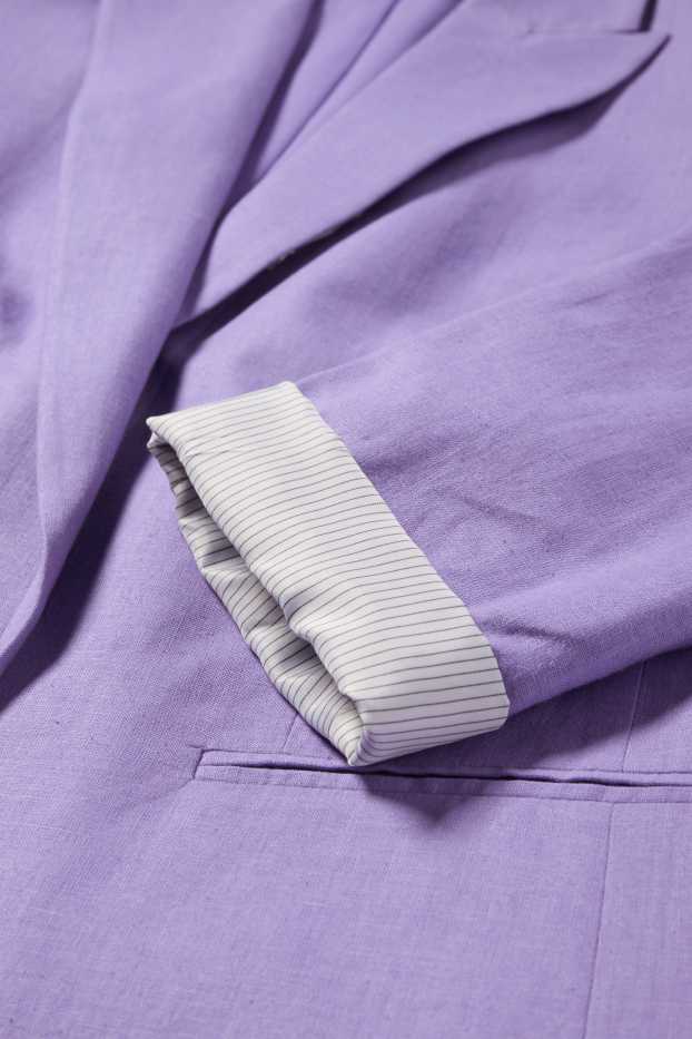 Femei - Blazer lung - relaxed fit - amestec de in - violet deschis