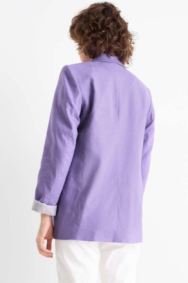 Femei - Blazer lung - relaxed fit - amestec de in - violet deschis