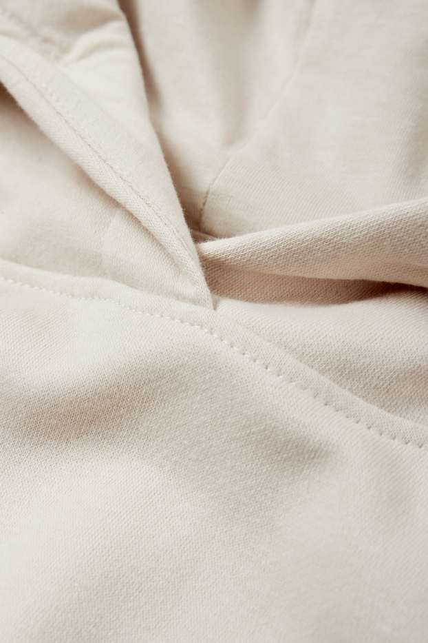 Femei - Hanorac crop - alb-crem