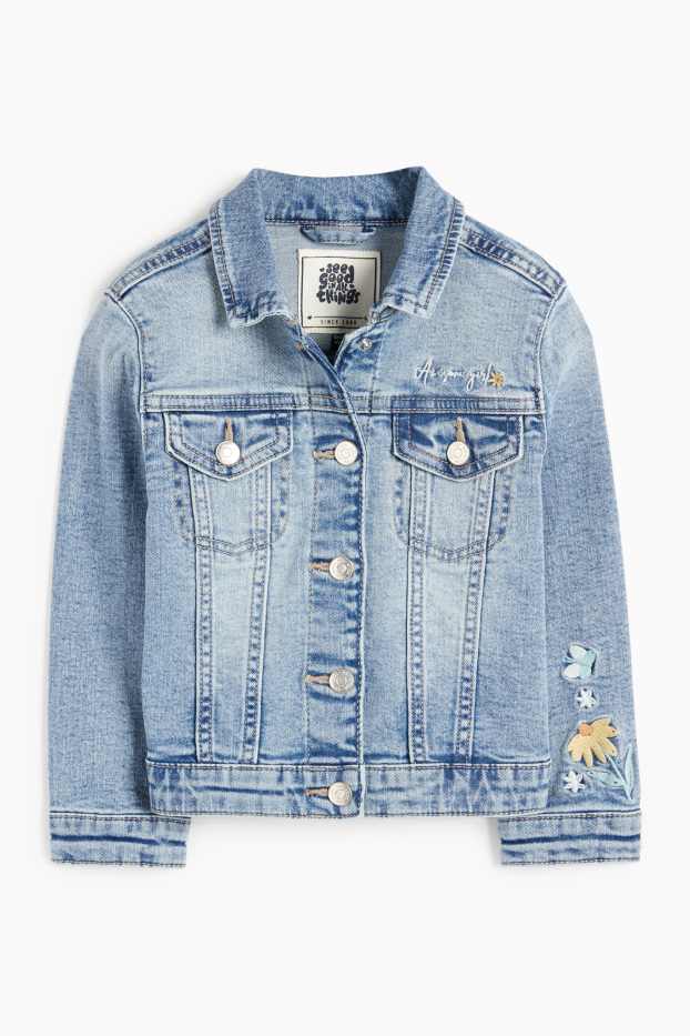 Copii - Fete - Floare - jachetă din denim - denim-albastru deschis
