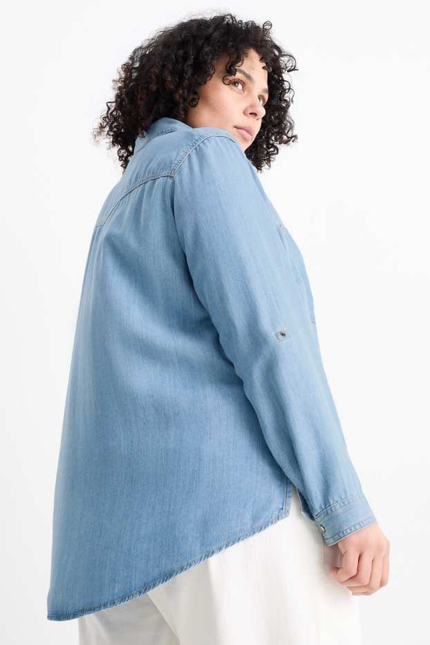 Femei - Bluză din denim - denim-albastru deschis