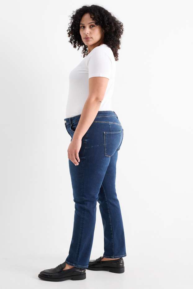 Femei - Slim jeans - talie medie - jeans modelatori - LYCRA® - denim-albastru închis