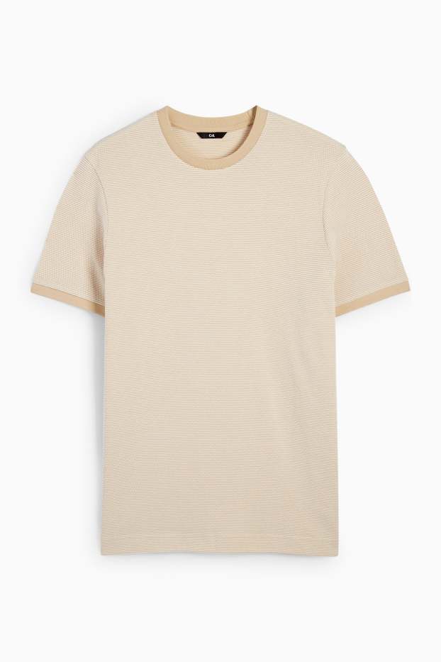 Bărbați - Tricou - regular fit - structurat - bej