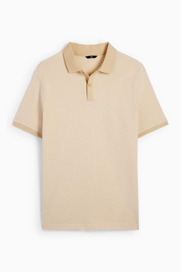 Bărbați - Tricou polo - regular fit - structurat - portocaliu deschis