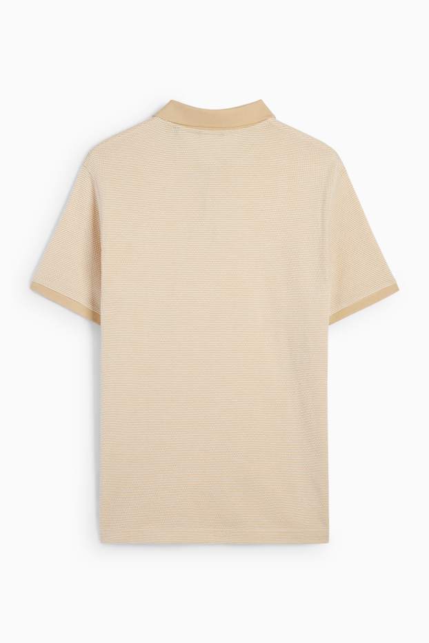 Bărbați - Tricou polo - regular fit - structurat - portocaliu deschis