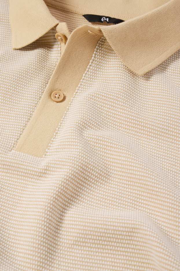 Bărbați - Tricou polo - regular fit - structurat - portocaliu deschis