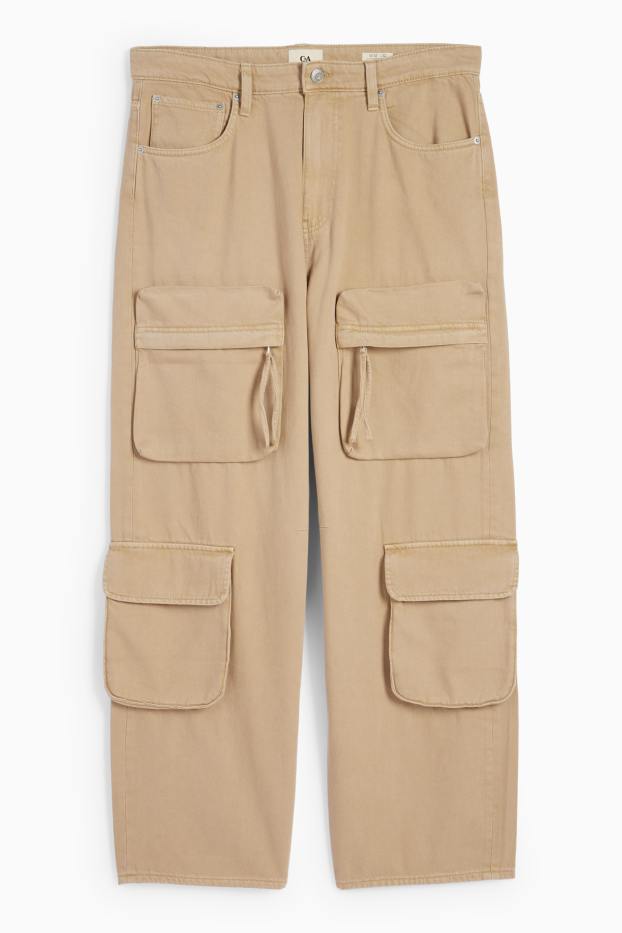 Bărbați - Cargo jeans - baggy fit - bej