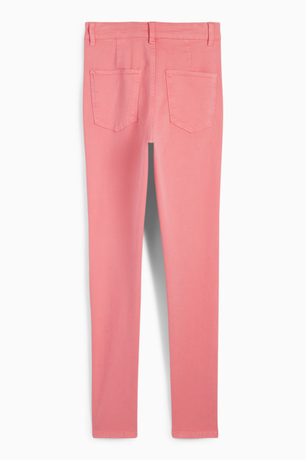 Femei - Jegging jeans - talie înaltă - roz