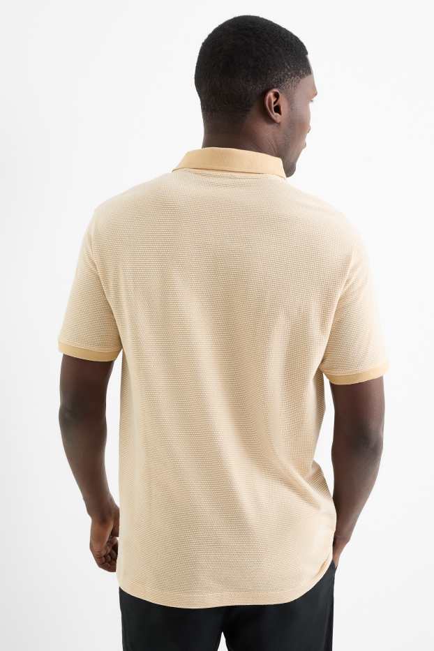 Bărbați - Tricou polo - regular fit - structurat - portocaliu deschis