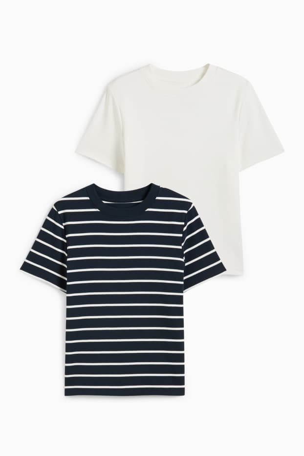 Femei - Multipack 2 buc. - tricou basic - albastru / crem