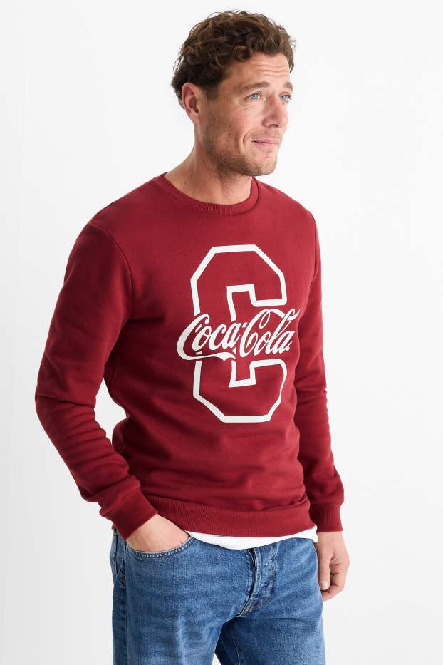 Bărbați - Bluză de molton - Coca-Cola - bordo
