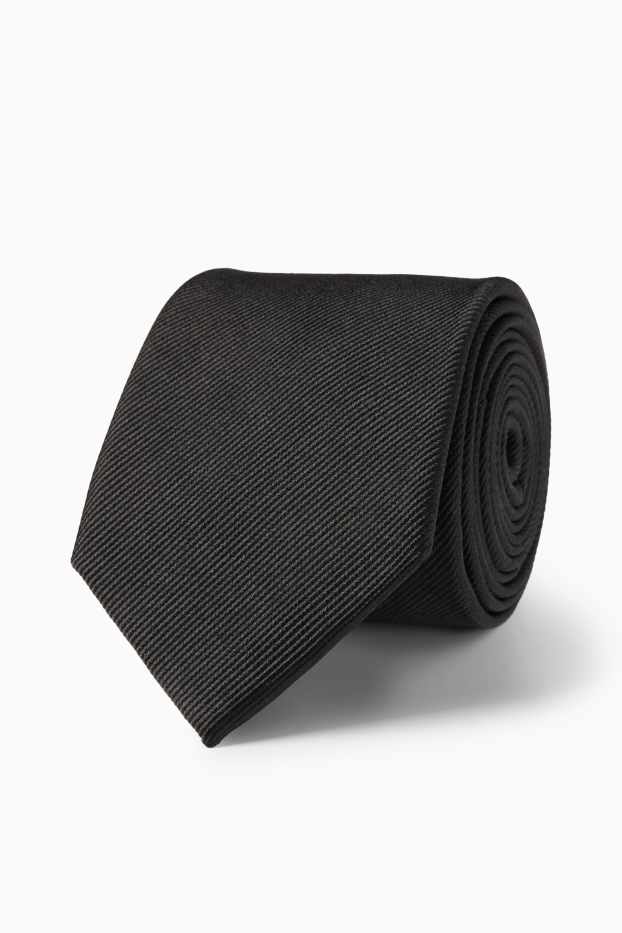 Men - Silk tie - black