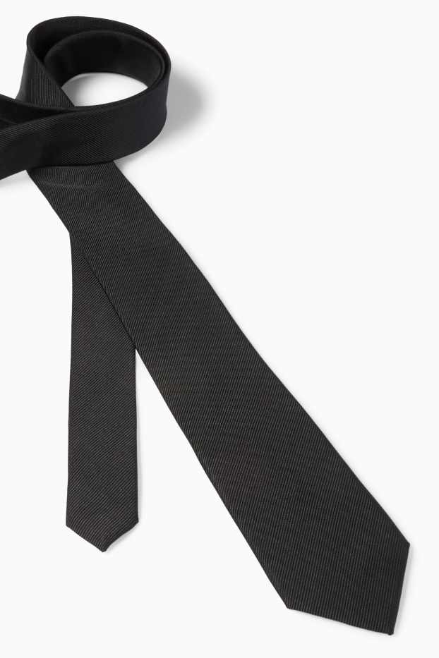 Men - Silk tie - black