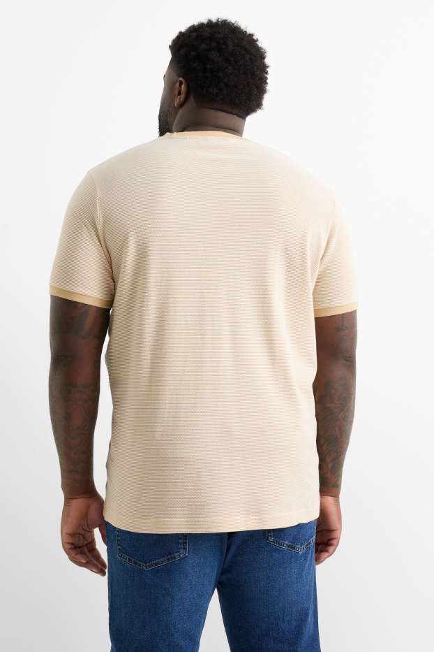 Bărbați - Tricou - structurat - bej