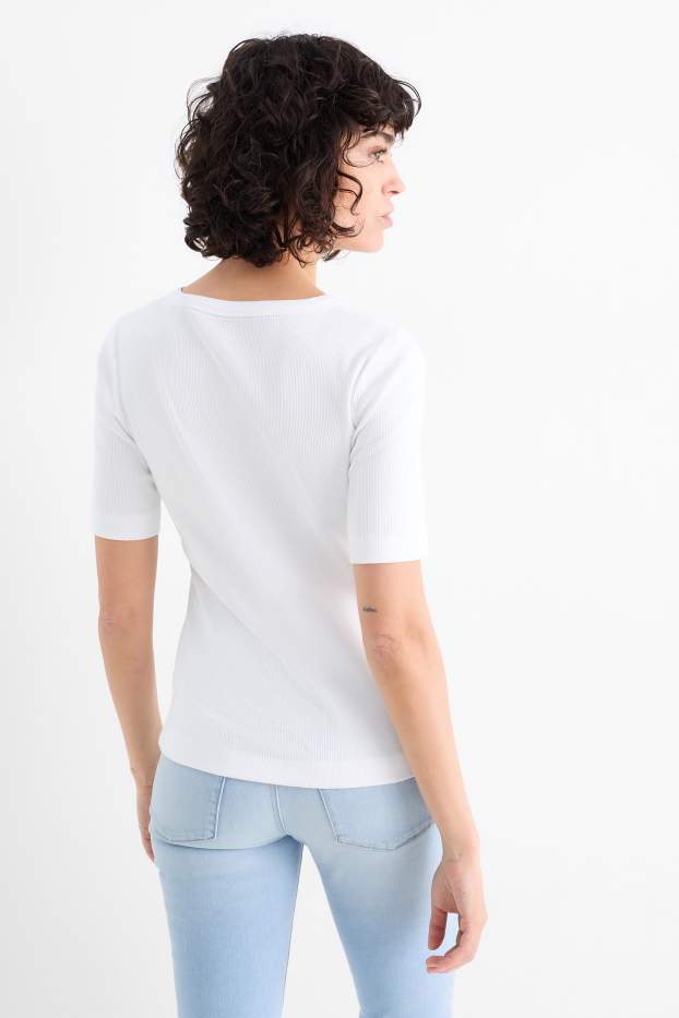 Femei - Multipack 2 buc. - tricou basic - reiat - negru / alb
