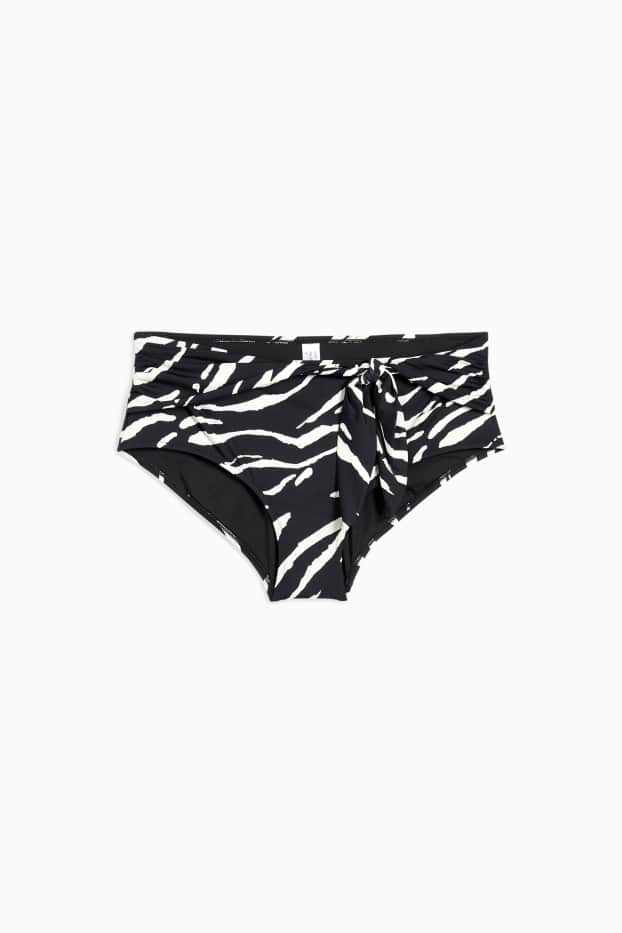 Femei - Chiloți bikini cu nod - talie înaltă - LYCRA® XTRA LIFE™ - negru / alb