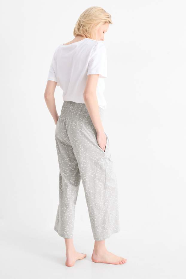 Femei - Pantaloni de pijama gravide - cu model - gri deschis