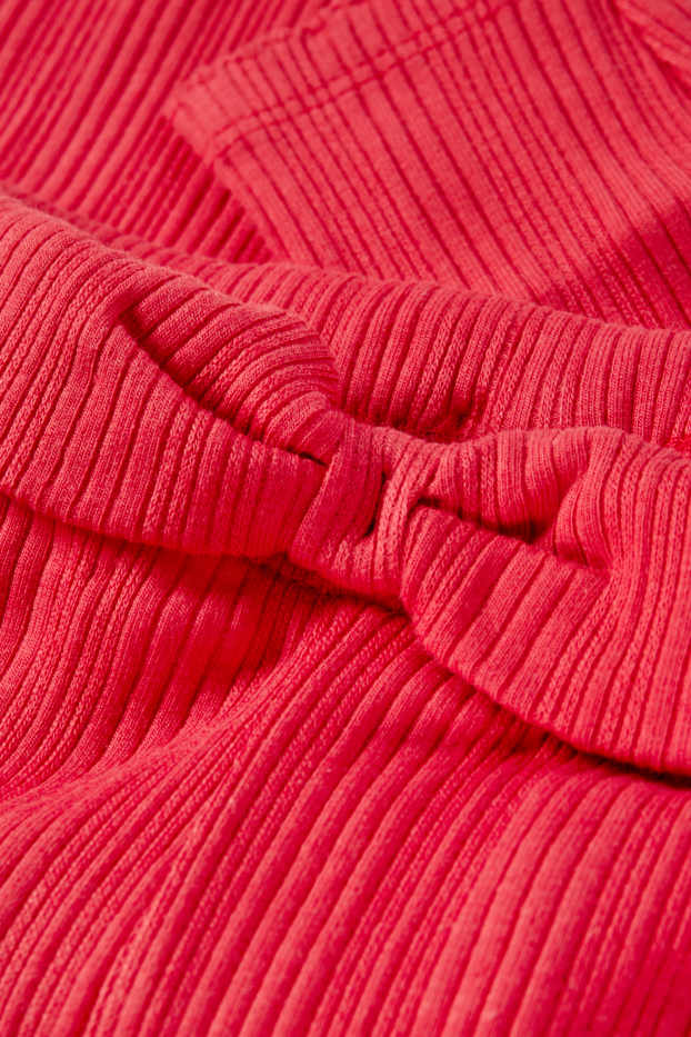 Baby Girls - Baby leggings - ribbed - red