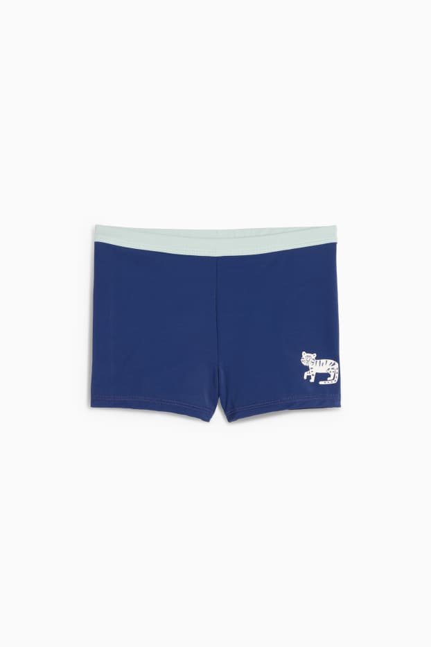 Bebeluși - băieți - Tigru - compleu de baie cu protecție UV bebeluși - LYCRA® XTRA LIFE™ - 3 piese - albastru închis