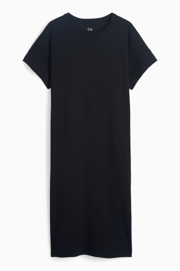 Damen - T-Shirt-Kleid - schwarz
