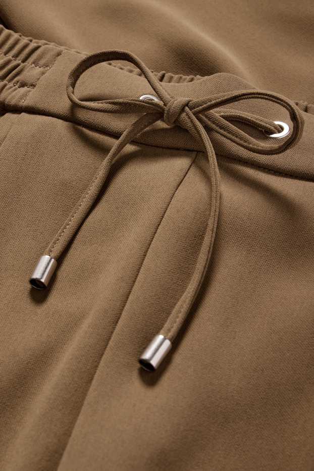 Femei - Pantaloni de stofă - talie medie - tapered fit - kaki