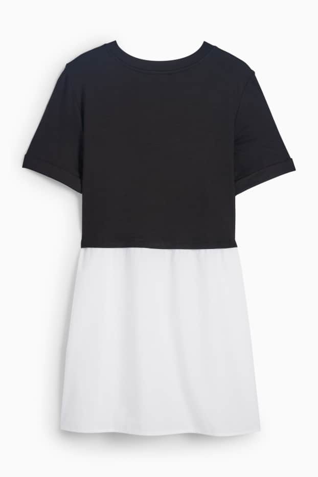 Femei - Tricou gravide - aspect 2 în 1 - negru / alb