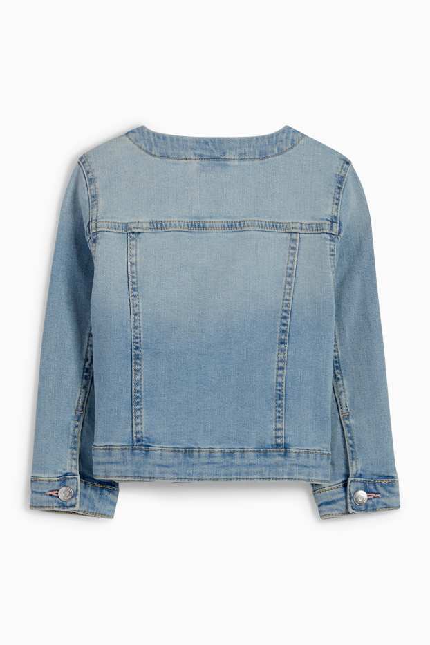 Copii - Fete - Jachetă din denim cu ștrasuri - denim-albastru deschis