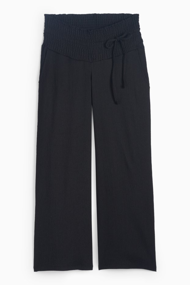 Femei - Pantaloni gravide - palazzo - negru