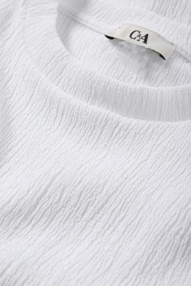 Femei - Tricou - relaxed fit - structurat - alb