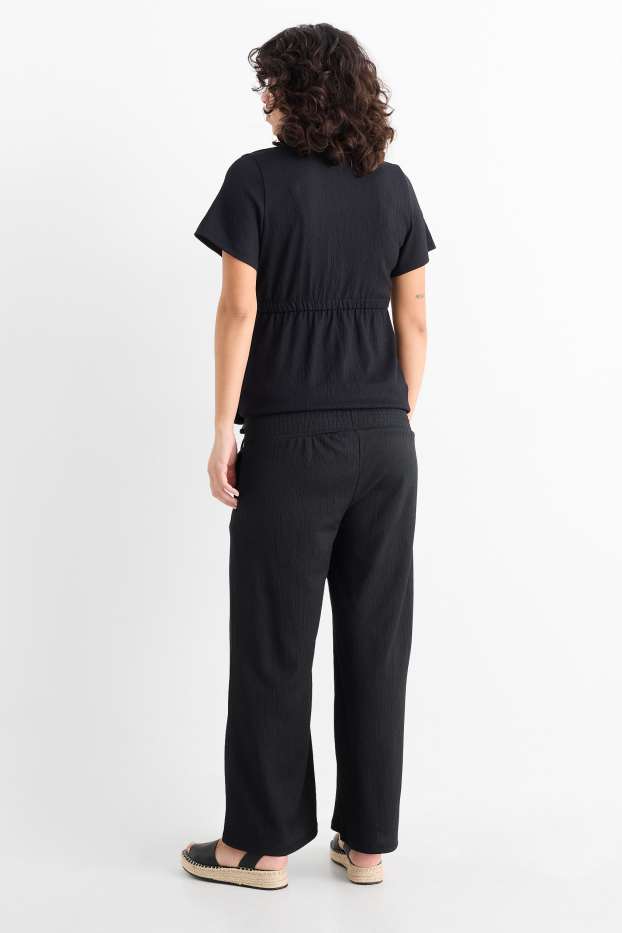 Femei - Pantaloni gravide - palazzo - negru