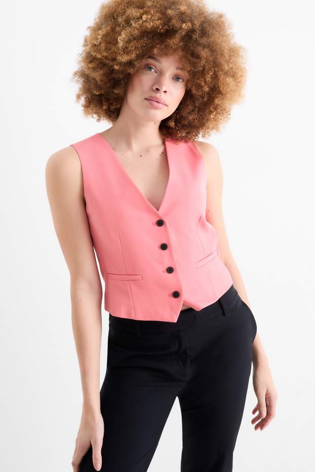 Femei - Vestă office - regular fit - roz melanj
