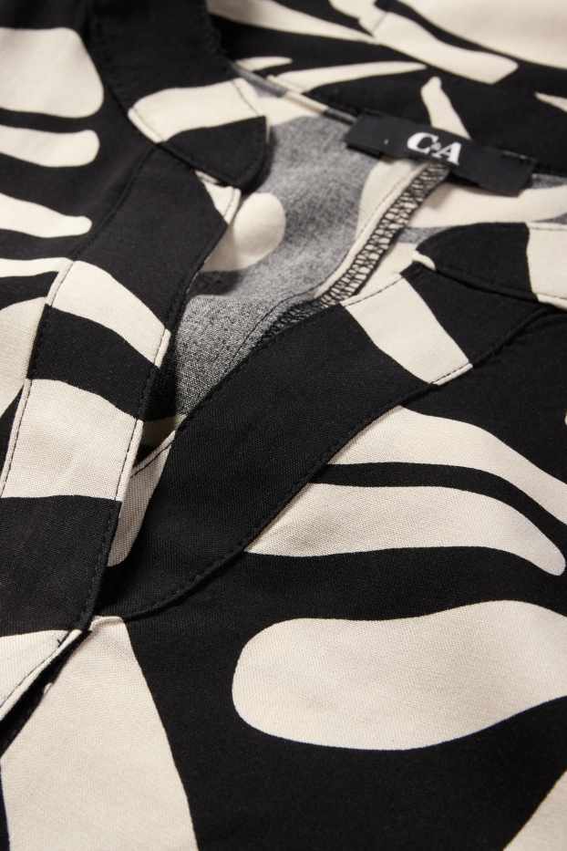 Femei - Rochie din viscoză - cu model - negru / nej