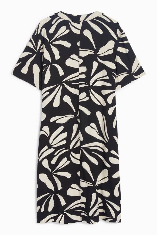 Femei - Rochie din viscoză - cu model - negru / nej