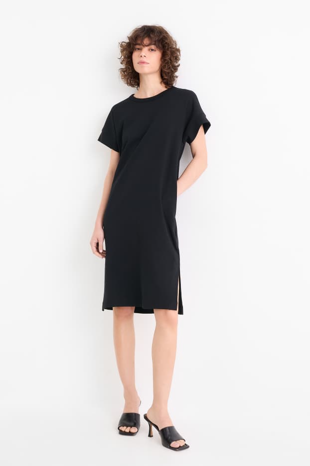 Damen - T-Shirt-Kleid - schwarz