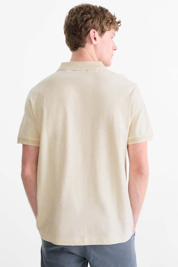 Bărbați - Tricou polo - regular fit - cu dungi - bej