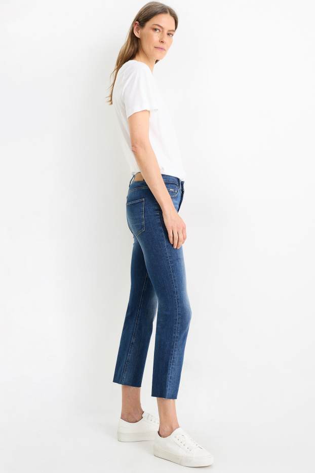 Femei - Bootcut jeans - talie medie - denim-albastru închis