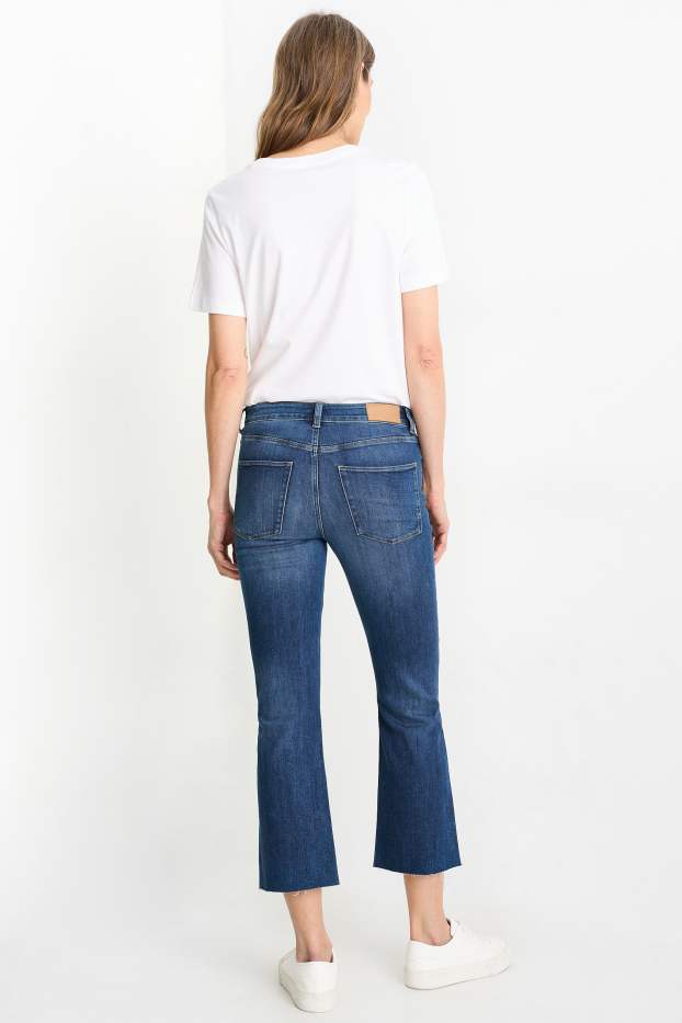 Femei - Bootcut jeans - talie medie - denim-albastru închis