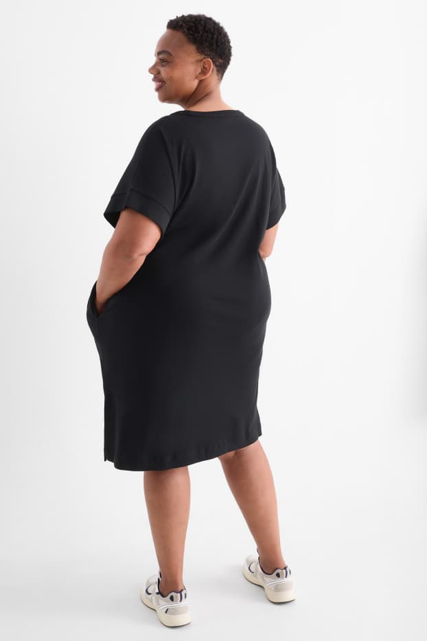 Damen - T-Shirt-Kleid - schwarz