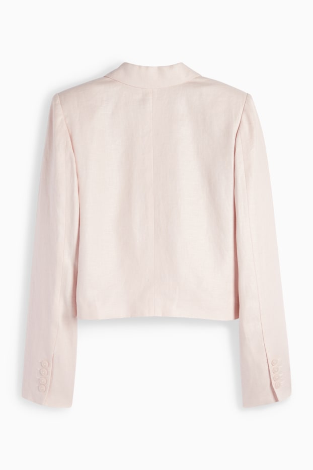 Femei - Blazer crop din in - regular fit - roz